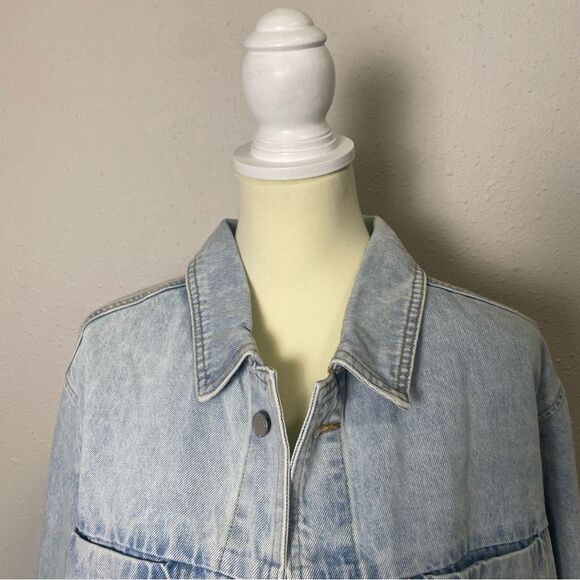 NWT Rip Curl Juniors' Venice Cotton Denim Shirt Jacket In Light Wash Size Medium - Picture 7 of 16